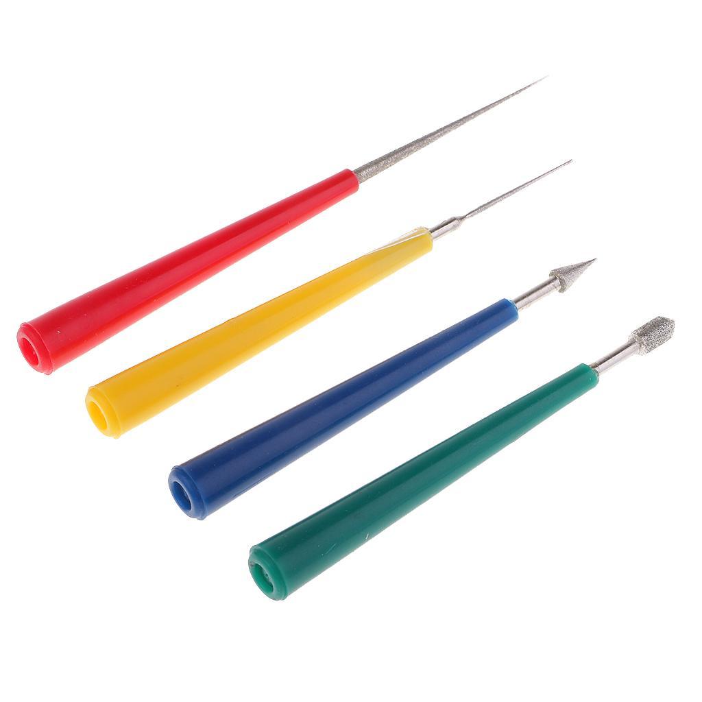 2X 4 Pieces Bead Reamer Set Jewelry Craft Tool Metal Glass Stone Polish