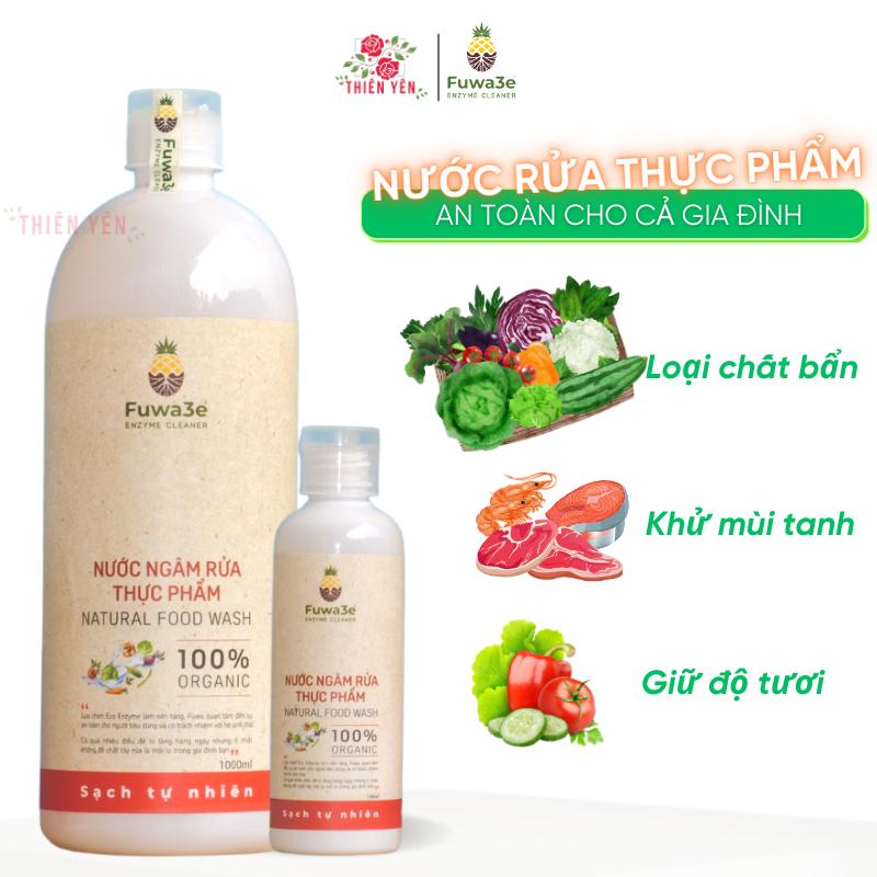 [ Nước ngâm rửa thực phẩm Fuwa3e 1L an toàn gia đình ] dung dịch Enzym loại bỏ chất hóa học