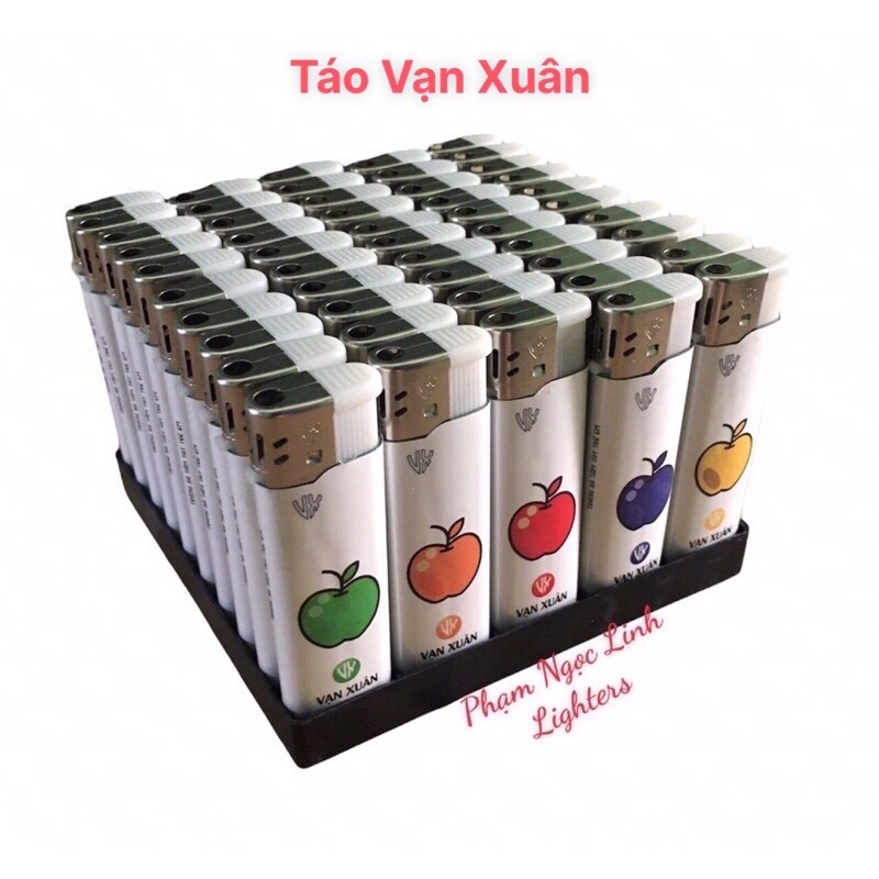 Quẹt khè tia xanh Poster, bật lửa bấm Táo lửa thường đủ loại Vạn Xuân, Minh Hương,Viva