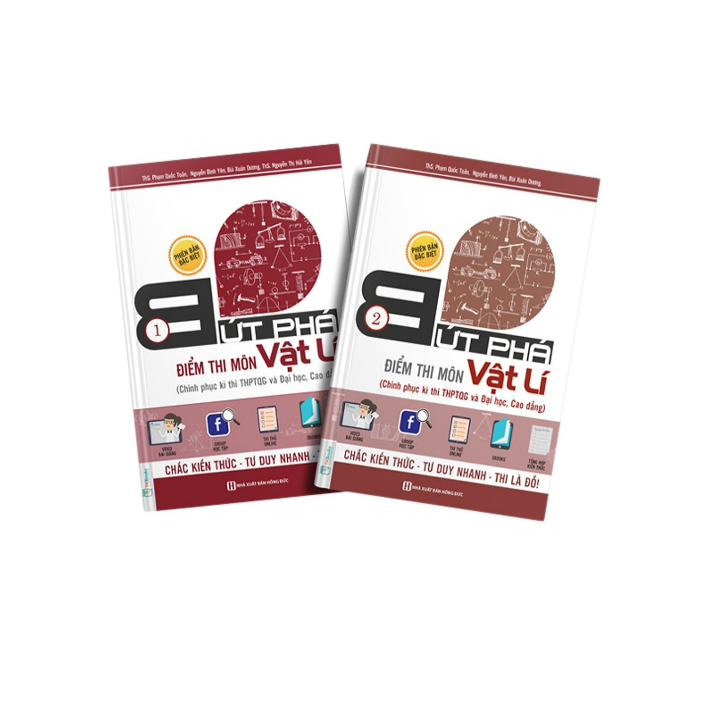 Combo 2 quyển BỨT PHÁ ĐIỂM THI MÔN VẬT LÝ 1+2 Chinh phục kỳ thi THPTQG