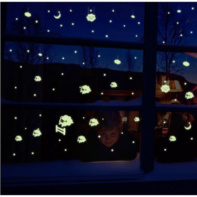 Decal trang trí tường - Cừu Con Đáng yêu - DẠ QUANG