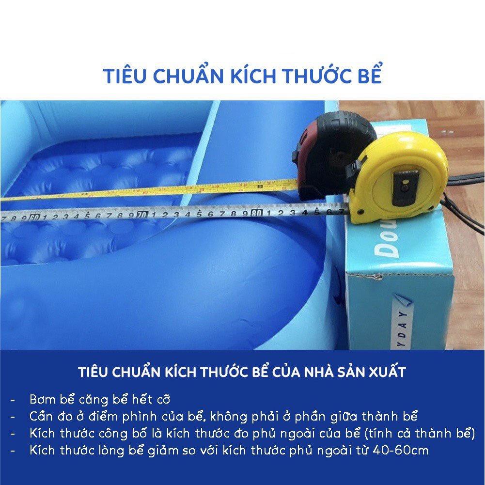 Bể bơi cho bé cao cấp hình chữ nhật đủ kích cỡ 2-3 tầng đáy 2 lớp chống trượt bền đẹp