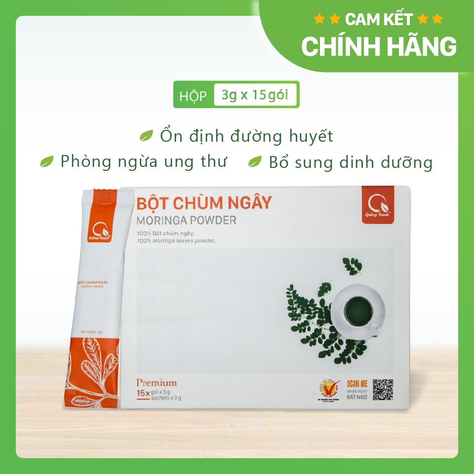 Bột Chùm Ngây Sấy Lạnh Nguyên Chất - Bột dinh dưỡng ăn dặm cho bé, tăng cường sức khỏe - Hộp 45g