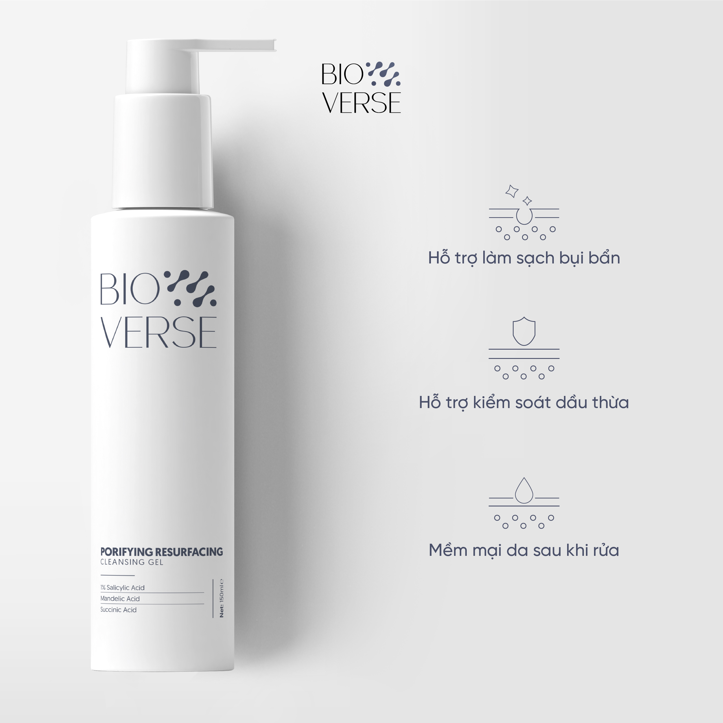 Bộ đôi làm sạch sâu &amp; hỗ trợ ngừa mụn (Porifying Resurfacing Cleansing Gel + B351 Acne Clear up Serum)
