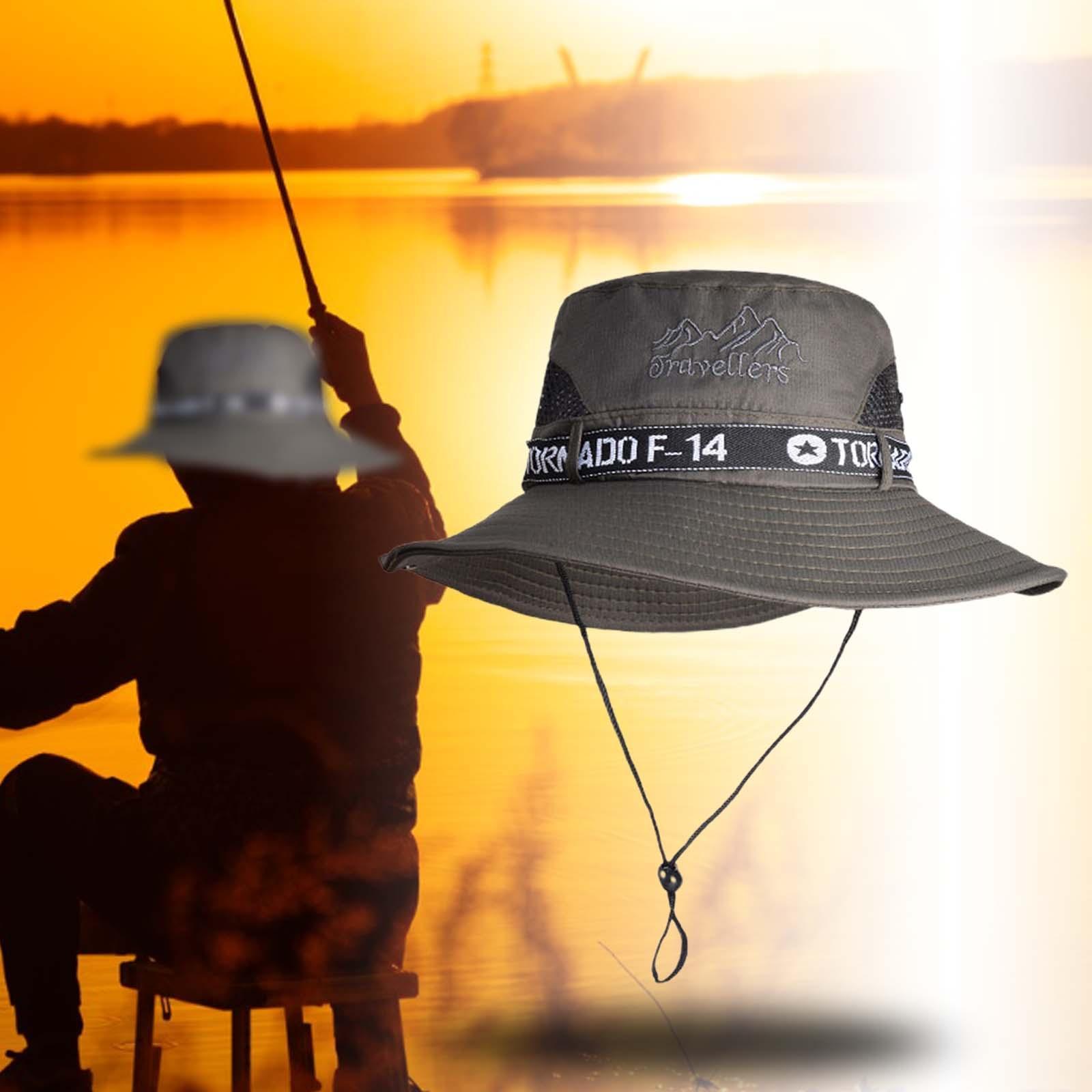Bucket Hat with Strings Fishing Hat for Camping Outdoor Activities Gardening