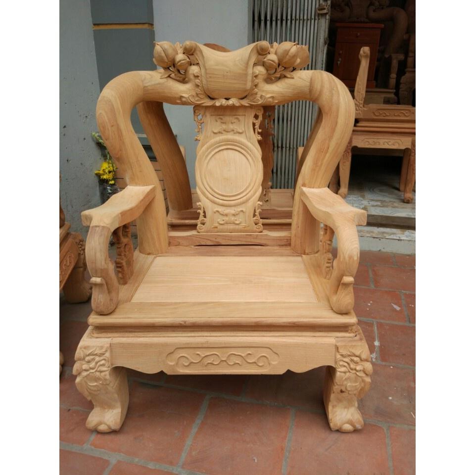 Bộ bàn ghế giả cổ trạm quốc đào gỗ gõ đỏ