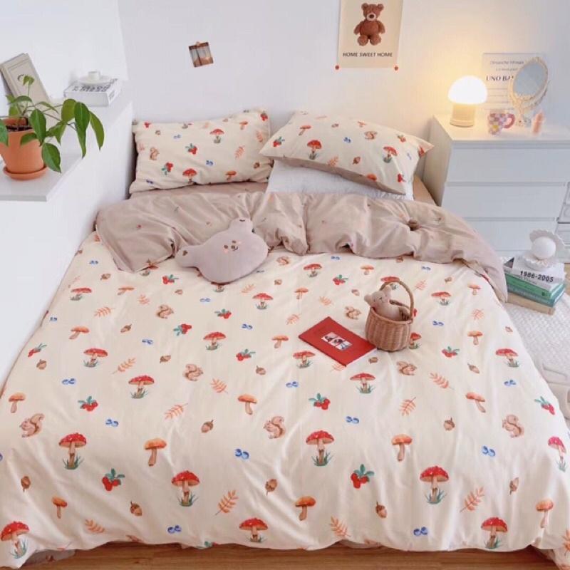 Bộ chăn ga gối cotton living 4 món