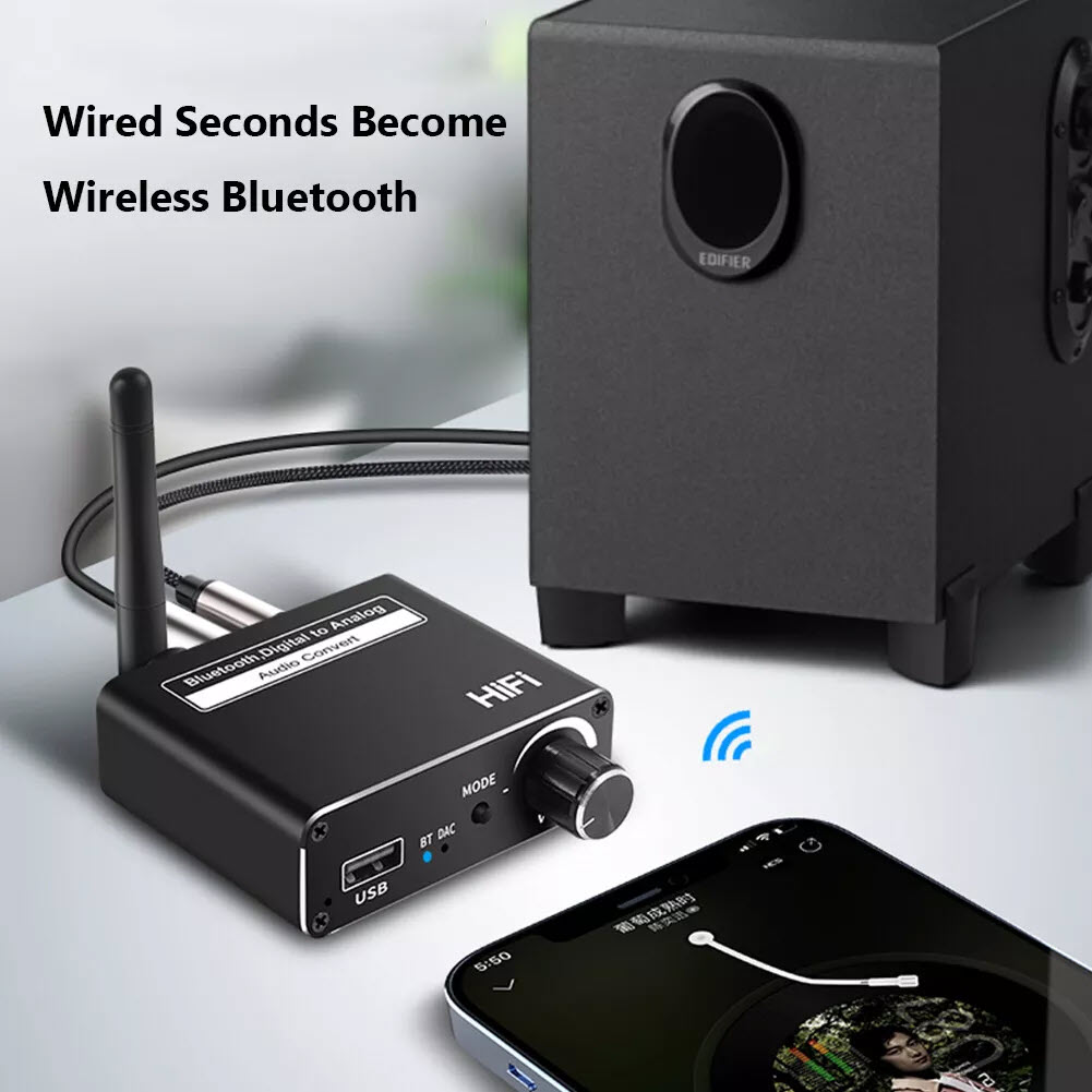 Bộ Thu Bluetooth Không Dây, Bộ Chuyển Đổi Âm Thanh, Bộ Thu Âm Thanh D18 Bluetooth 5.0 Bộ Chuyển Đổi USB C Giắc Cắm 3.5Mm