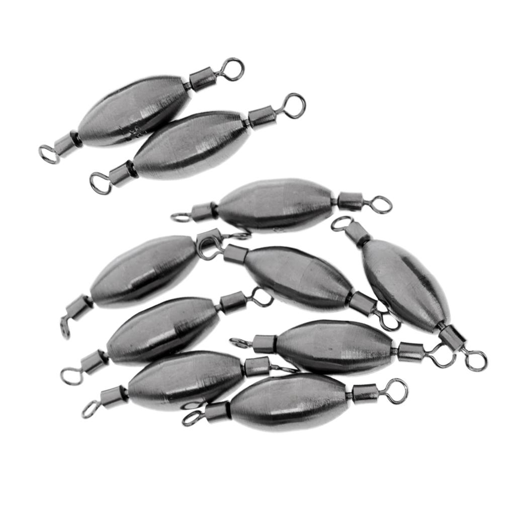 10Pcs/lot Copper Quick Sinking Sinker Fishing Swivels Rolling Barrel Swivels Line Hook Connector