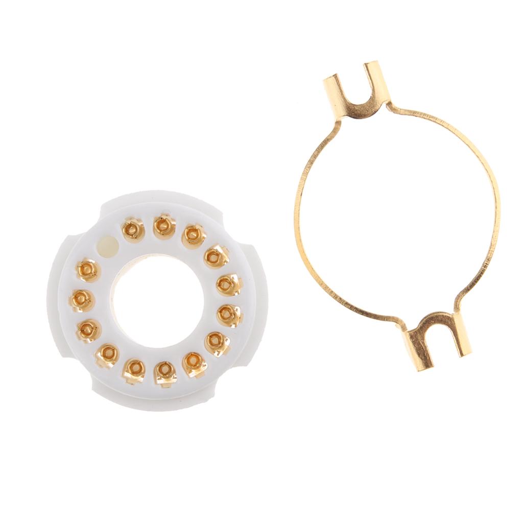 Gold Plated Ceramic 14 Pin PCB Mounting Tube Socket for PCB Board