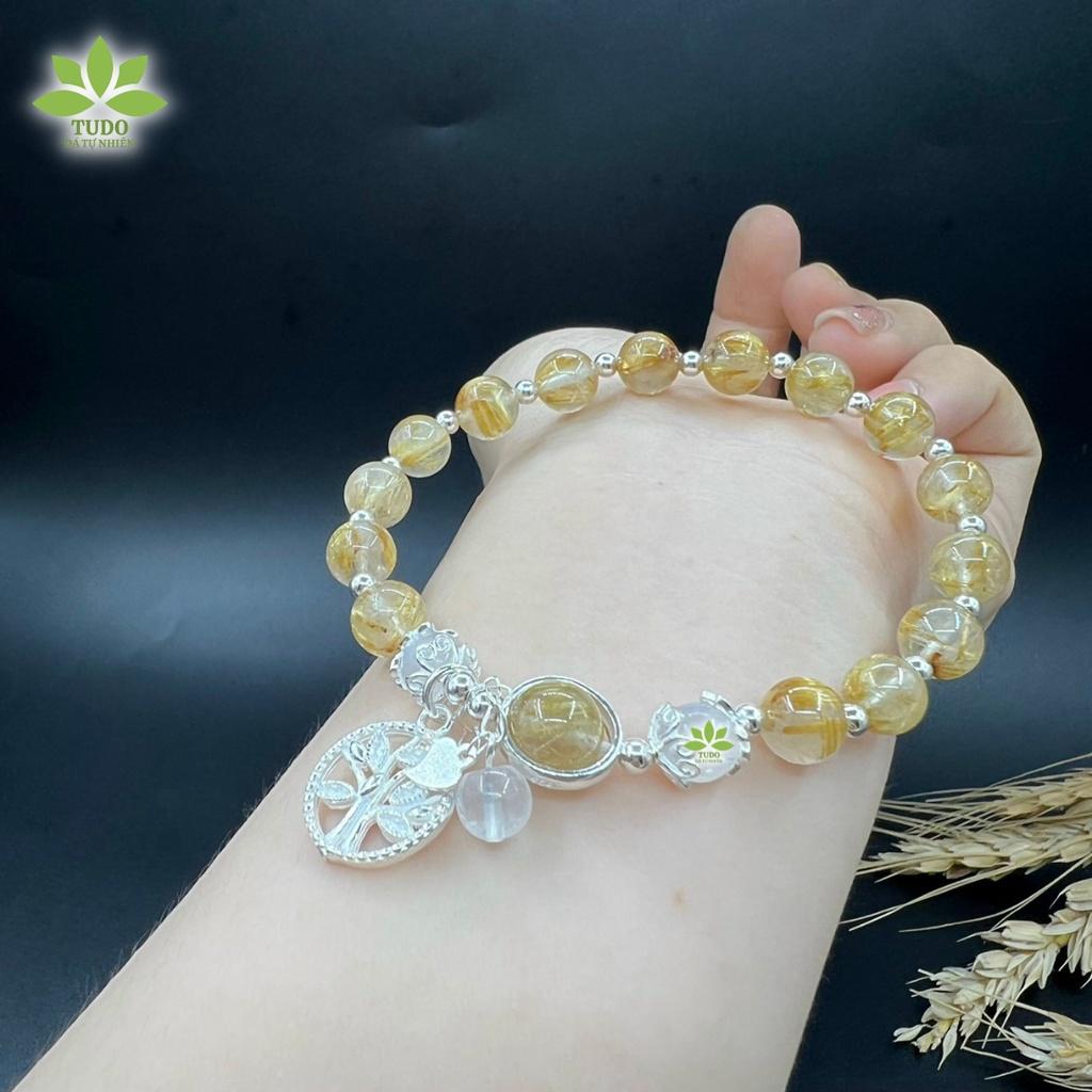 Vòng Tay Nữ Đẹp - Vòng Phong Thủy Mệnh Kim Thổ TUDO VCBTATV AG925 B4K1300 Charm Cây Mộc