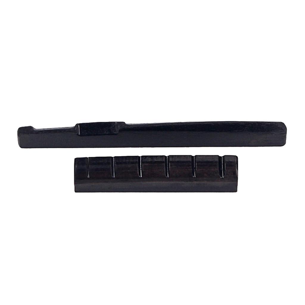 1 Set Black Camel Bone Guitar Bridge Saddle And Nut for Guitar