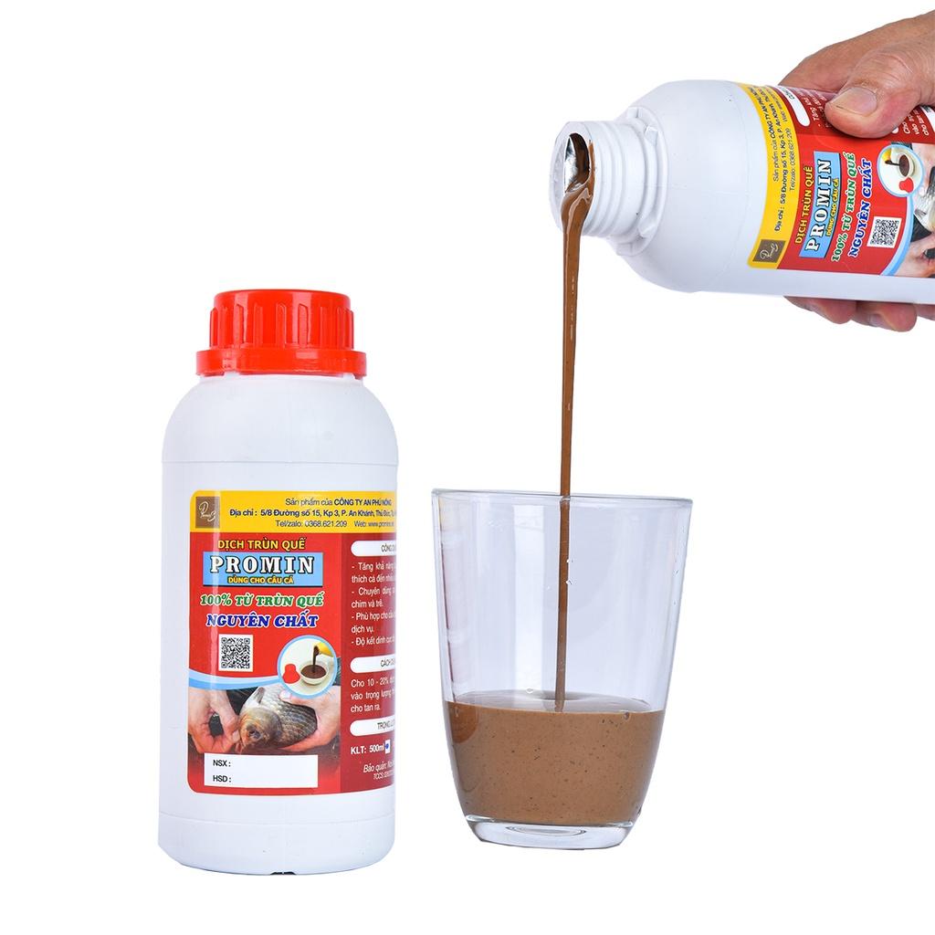 DỊCH TRÙN QUẾ PROMIN LÀM MỒI CÂU CÁ CHAI 500ML