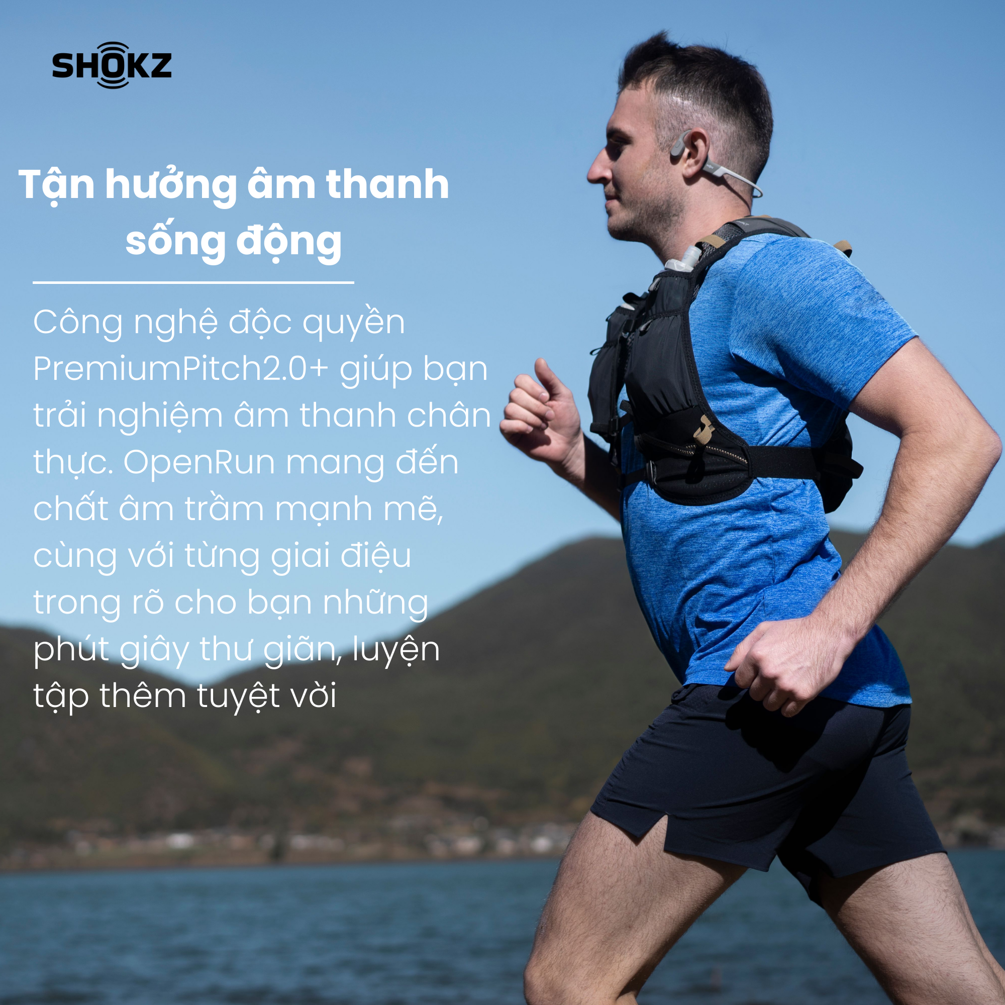 Tai Nghe Bluetooth Thể Thao Truyền Âm Thanh Qua Xương SHOKZ OPEN RUN S803 - Hàng chính hãng