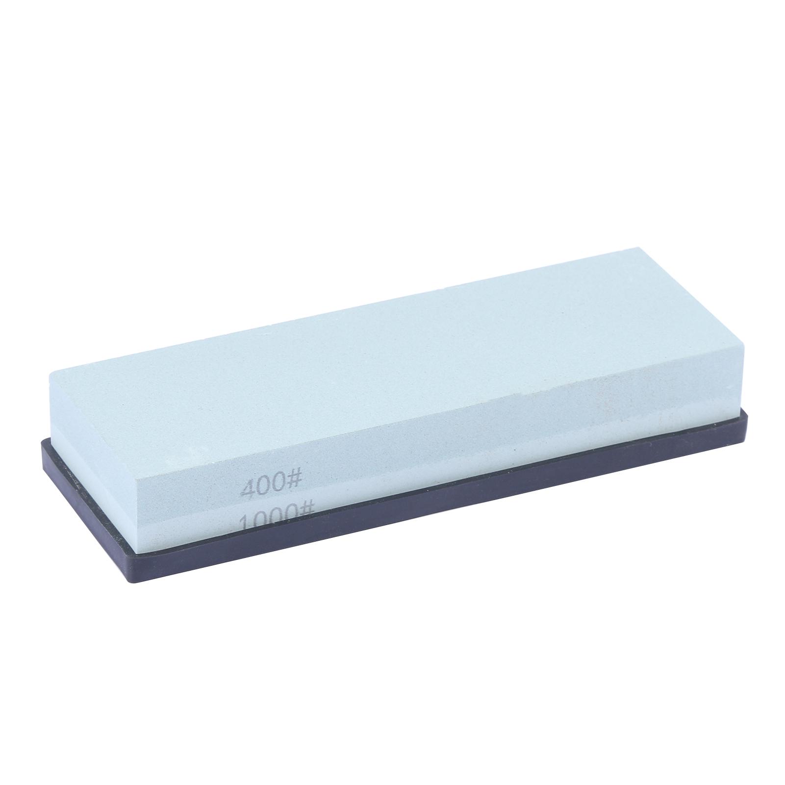 Bộ Đá mài hai mặt Grit White Corundum với giá đỡ silicone, đế tre, bộ điều chỉnh đá trắng và thanh dẫn góc, dụng cụ mài dao chuyên nghiệp