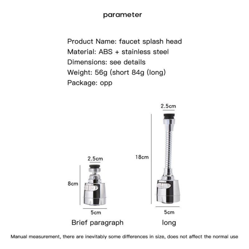 2 Modes Faucet Aerator 360° Rotatable Tap Head Shower Diffuser Rotatable Nozzle Adjustable Booster Faucet Kitchen Accessories