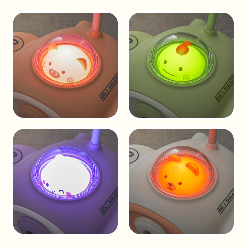 Đèn học hình thú lái máy bay kèm gọt bút chì