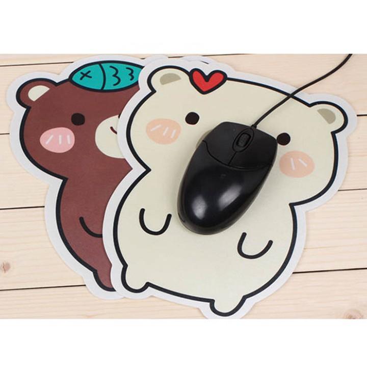 Bàn di chuột hình gấu dễ thương ( 18,5*25cm) – Tấm pad lót chuột