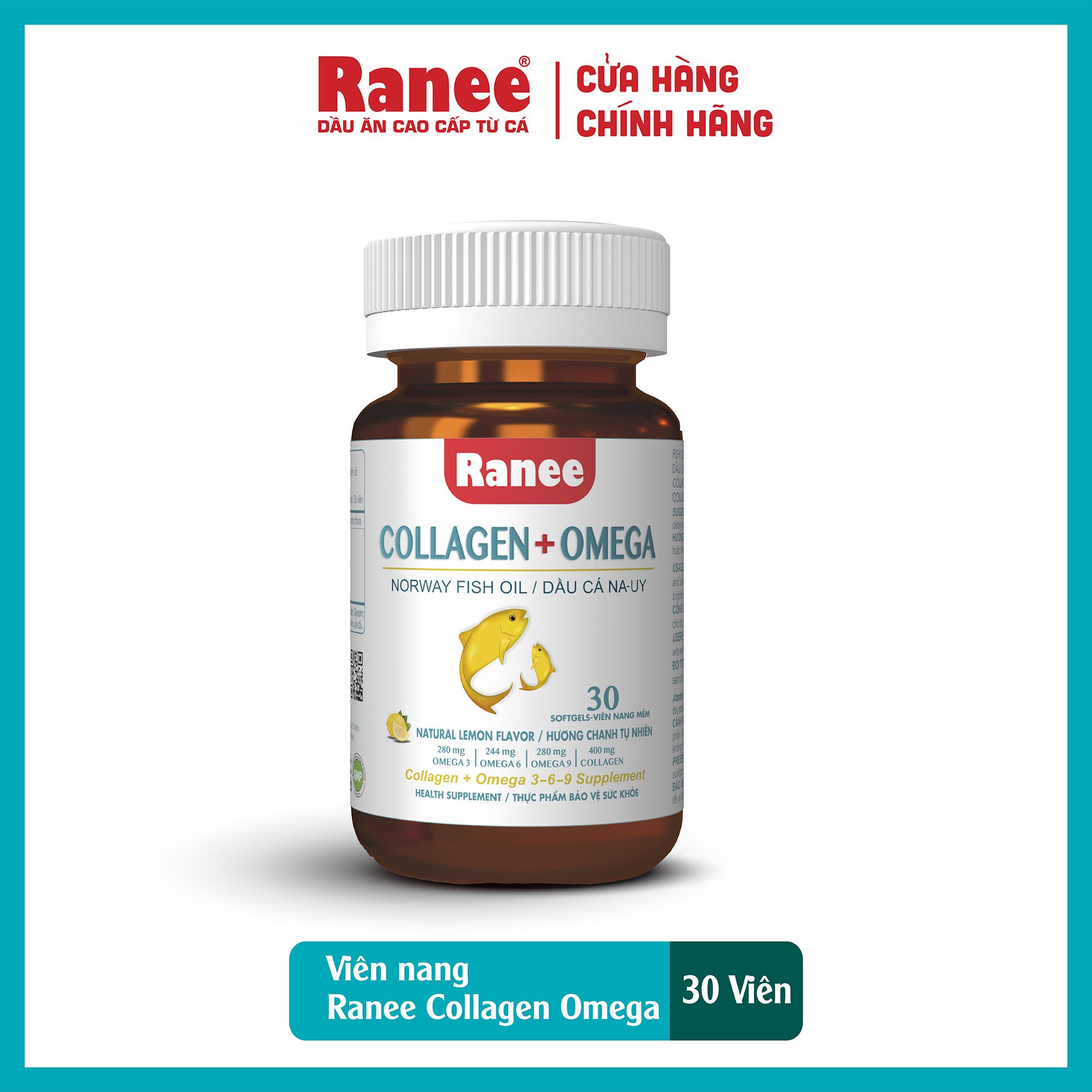 Thực Phẩm Chức Năng Ranee Collagen + Omega ( Hộp 30 viên ) Đẹp da, ngăn ngừa lão hóa