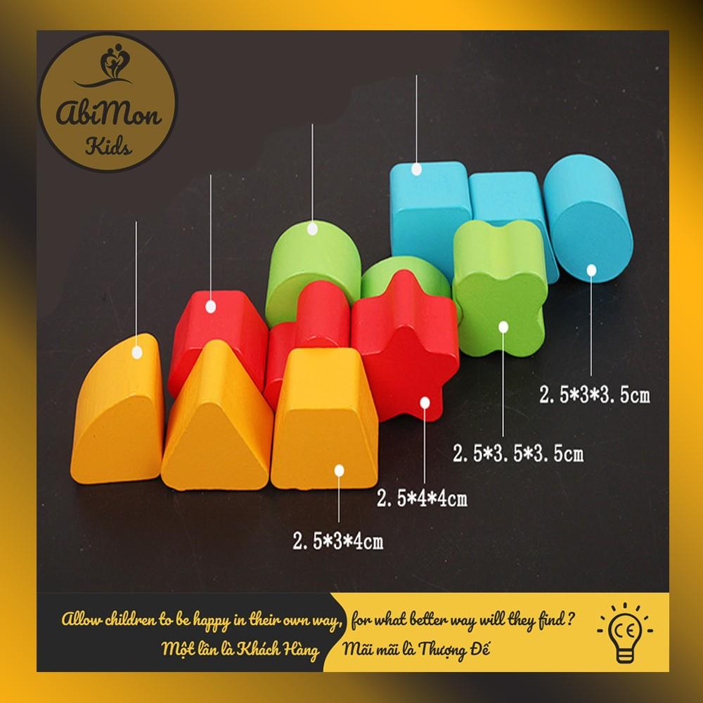 Xe Kéo Gỗ Thả Số Và Hình Khối Cho Bé ️ Montessori cao cấp