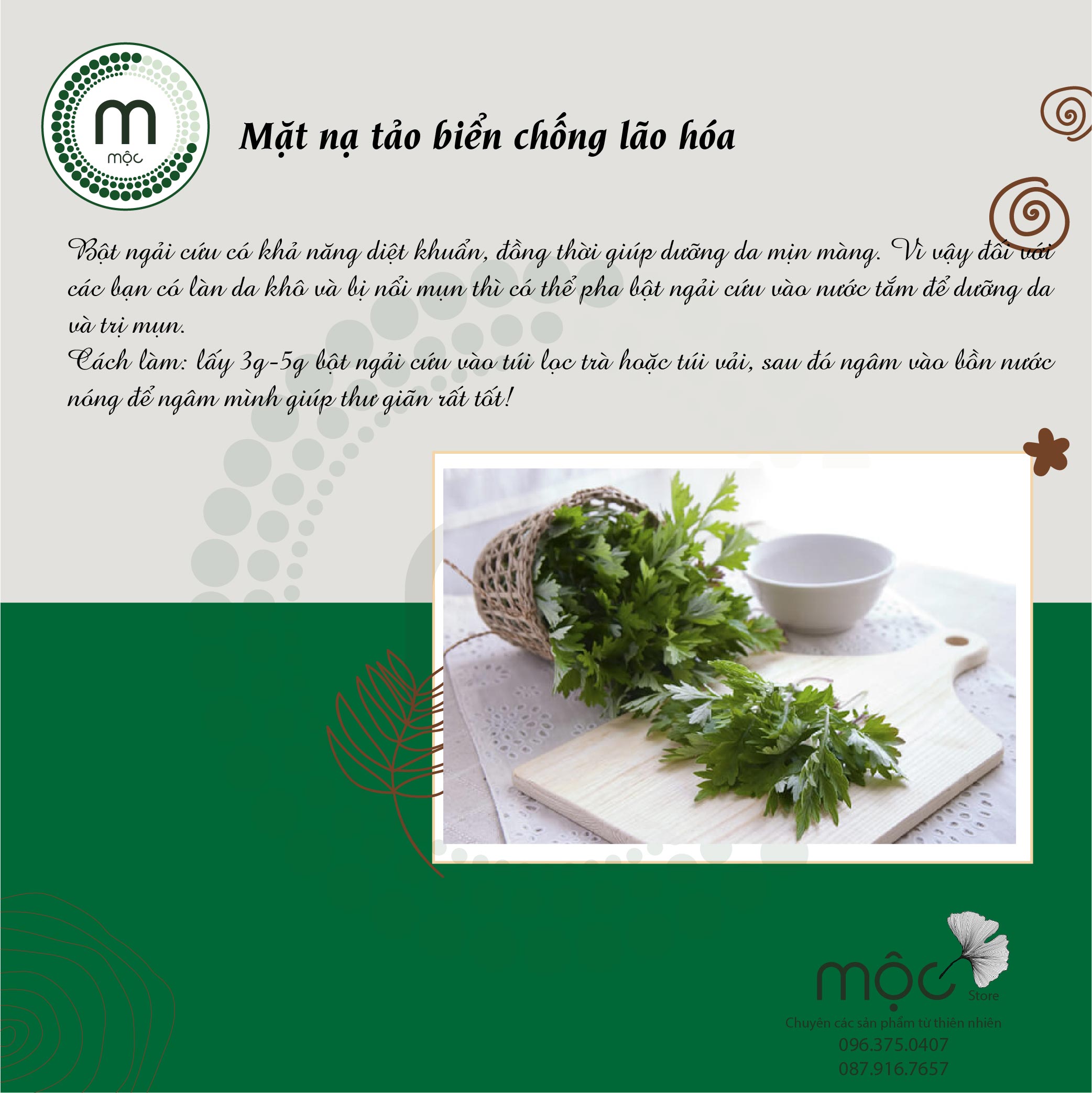 Bột Ngãi Cứu đắp mặt nguyên chất từ thiên nhiên 100ml