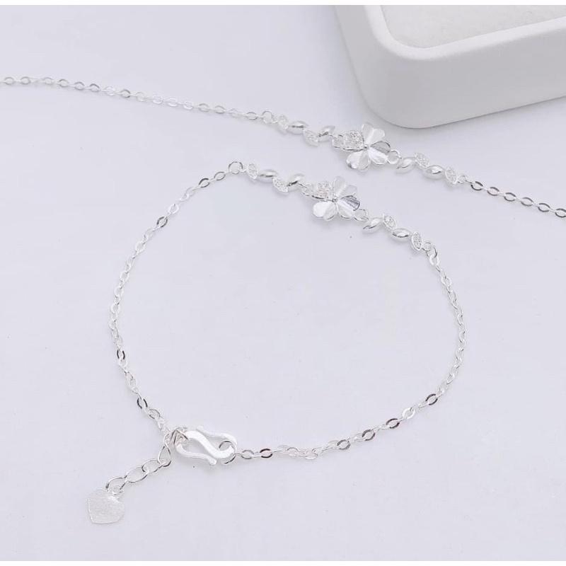 Lắc tay bạc nữ cỏ 4 lá Bạc đẹp -Bạc npj