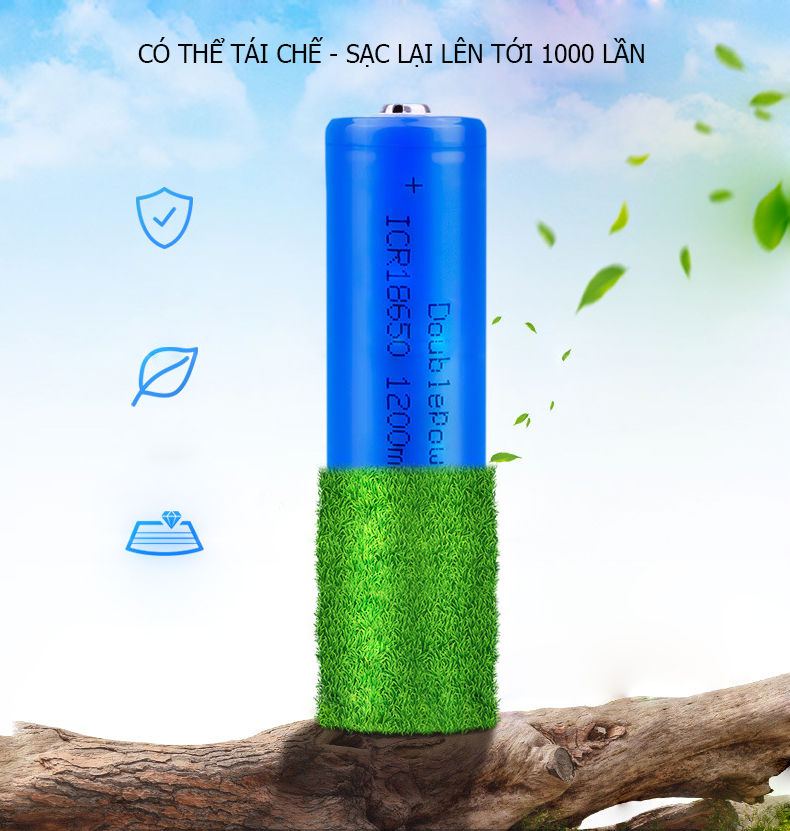 Pin Lithium 18650 1500mah 3.7V Đầu Bằng Loại Tốt Dung Lượng Chuẩn