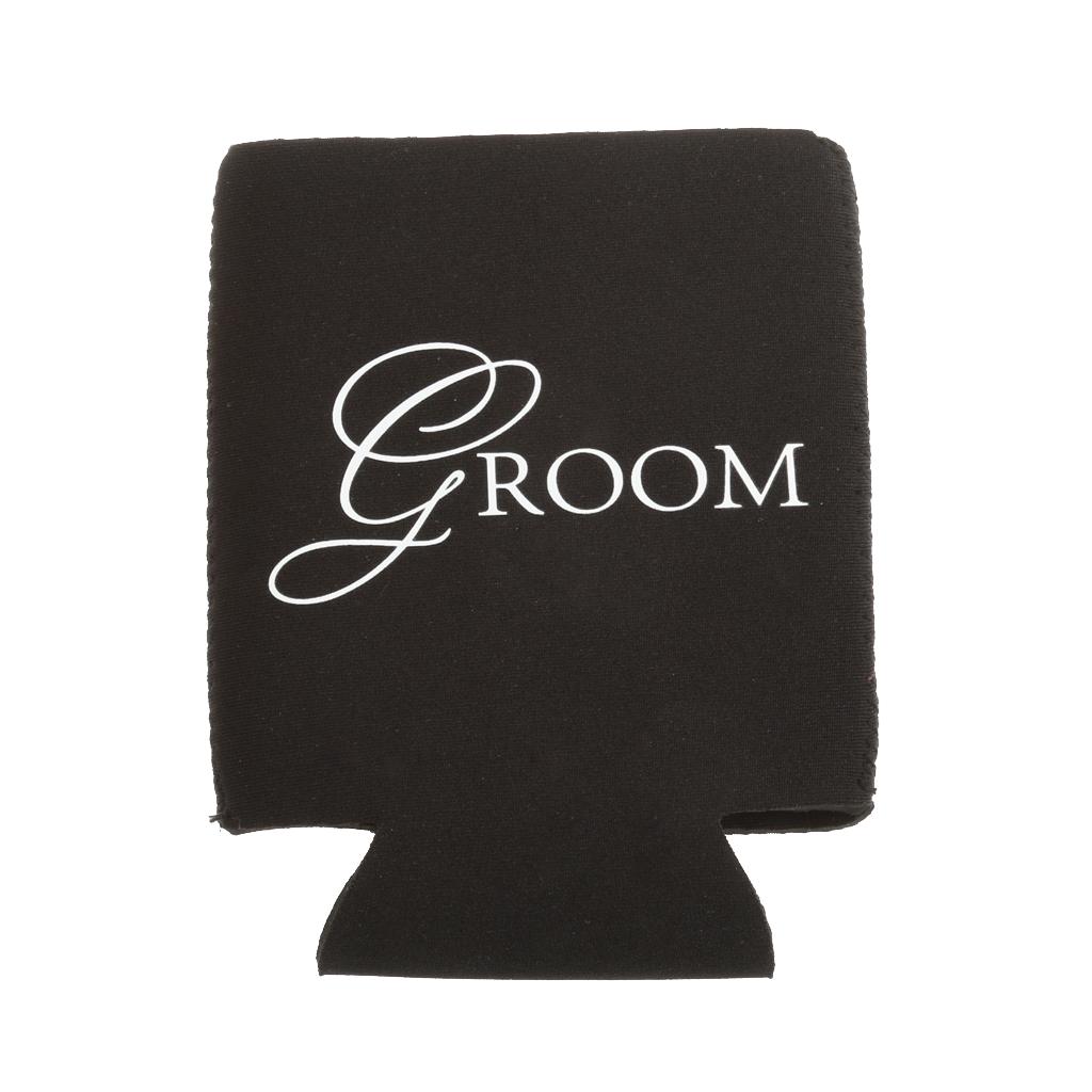 10x"Groom" Sleeve Protection Insulation Neoprene Can Cooler Black