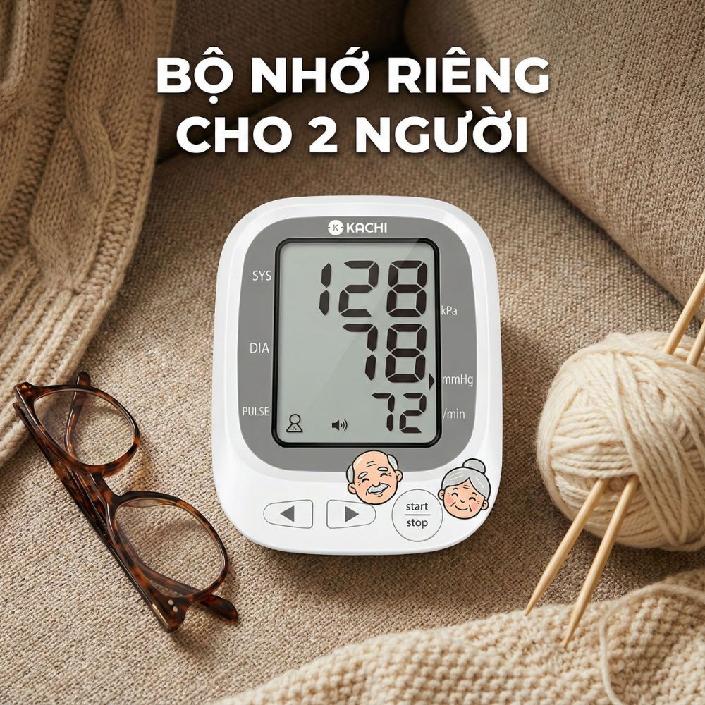 Máy đo huyết áp bắp tay Kachi JN-163B có trợ lý đọc kết quả tiếng Việt hỗ trợ người cao tuổi mắt kém - Hàng chính hãng