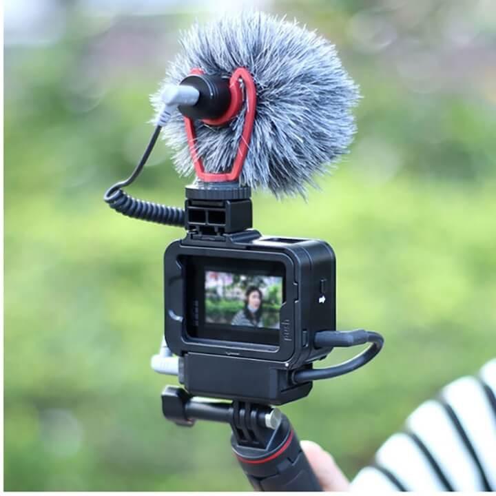 KHUNG VLOG CHO GOPRO 8 CÓ KHE GẮN ADAPTER MIC LED ULANZI G8-9 - HÀNG NHẬP KHẨU