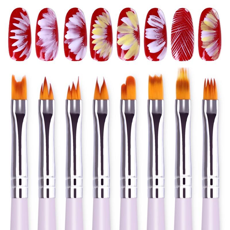 Set Cọ Vẽ Hoa Đủ Mẫu | Bộ 8 Cây Màu Hồng