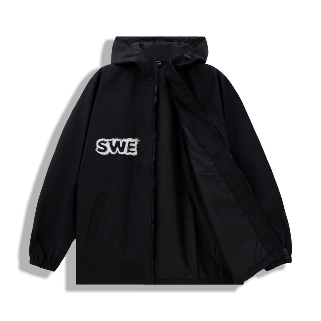 Áo khoác nam nữ unisex SWE SMOKE JACKET Black dù hai lớp thoáng mát chính hãng