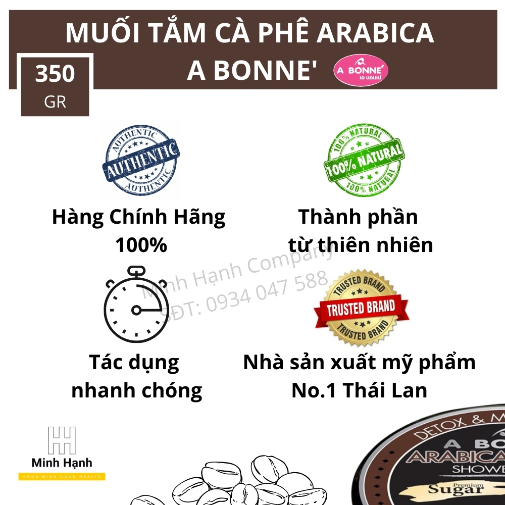 Muối Cafe Tẩy Tế Bào Chết Abonne Chính Hãng, Nhập Khẩu Thái Lan Dưỡng Ẩm Và Làm Da Sáng Hồng Rạng Rỡ