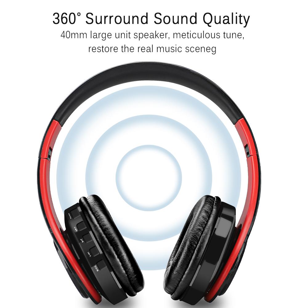 Tai Nghe Bluetooth Tai Nghe Không Dây 3D Tai Nghe Stereo Hỗ Trợ Thẻ TF 3.5Mm Tai Nghe Dành Cho Điện Thoại Di Động Có Thể Gấp Gọn Tai Nghe