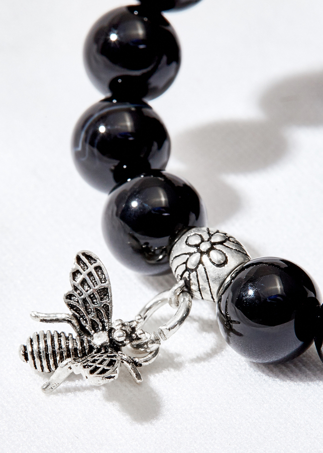 Vòng tay đá thiên thạch phối ong bạc Ngọc Quý Gemstones