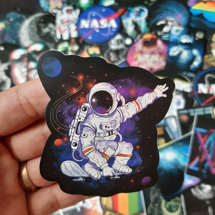 Bộ Sticker dán cao cấp chủ đề NASA - Dùng dán Xe, dán mũ bảo hiểm, dán Laptop