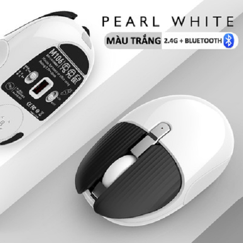 Chuột không dây M106 kết nối bằng Bluetooth và chip 2.4G siêu tiết kiệm pin, màu sắc cá tính thiết kế nhỏ gọn - Hàng Chính Hãng