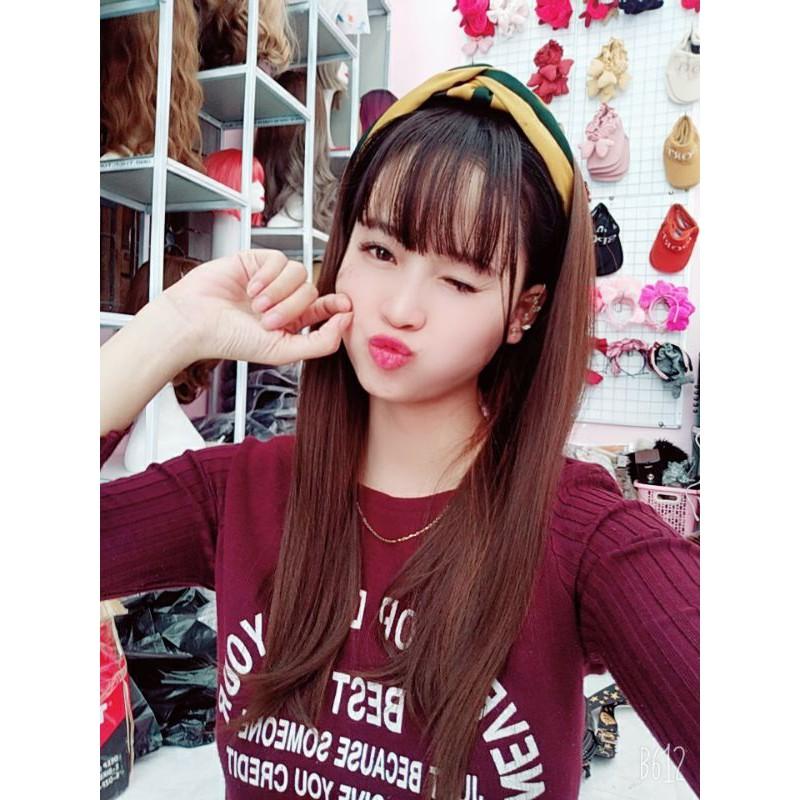 Tóc giả cài nữa đầu thẳng