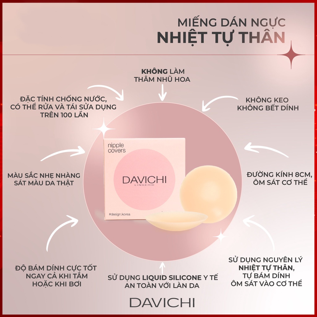 Miếng dán ngực sinh nhiệt tự thân Hàn Quốc - cơ chế tự dính khít khi tiếp xúc với bề mặt da có nhiệt - Hộp 2 set