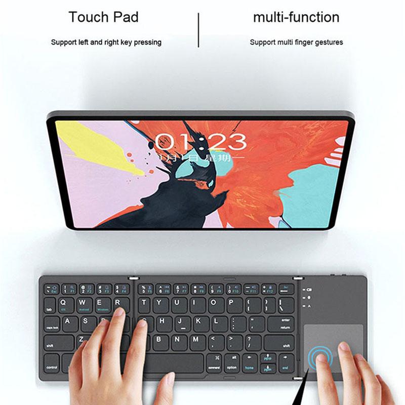 Loa Di Động Không Dây Gấp Bàn Phím Nga Tây Ban Nha Tiếng Ả Rập B033 Mini Bàn Di Chuột Kiêm Bàn Phím Dành Cho IOS Android Windows Ipad Máy Tính Bảng