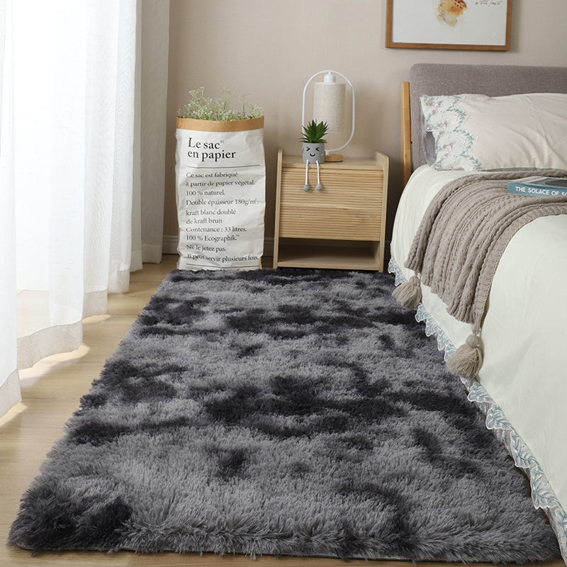 Thảm lông trải sàn màu ghi đen - KT 1m6x2m