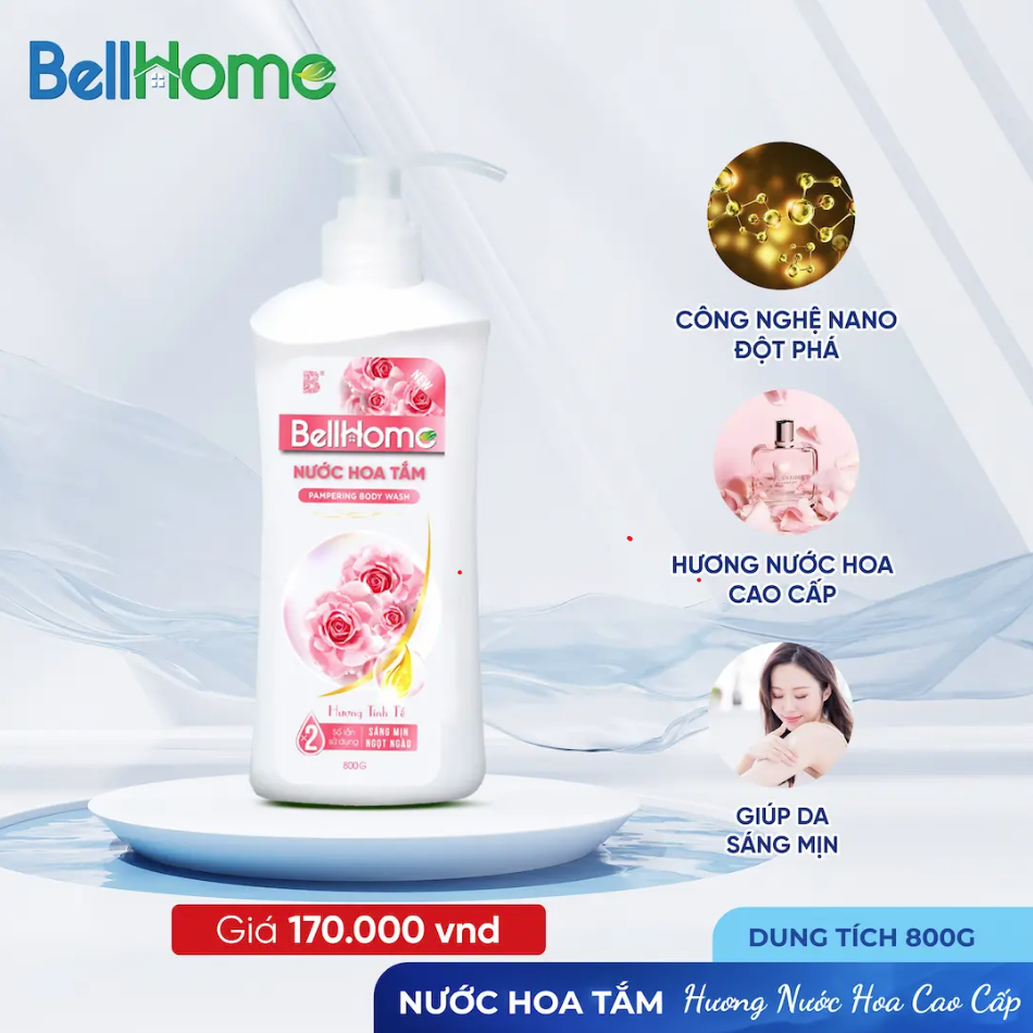 Nước Hoa Tắm Bell Home 800G