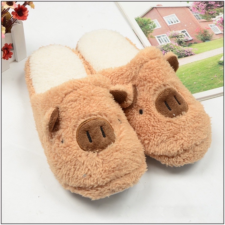 Dép hình con heo đi trong nhà cute , đáng yêu vải bông mềm mịn chống trơn trượt , phù hợp cho nam và nữ