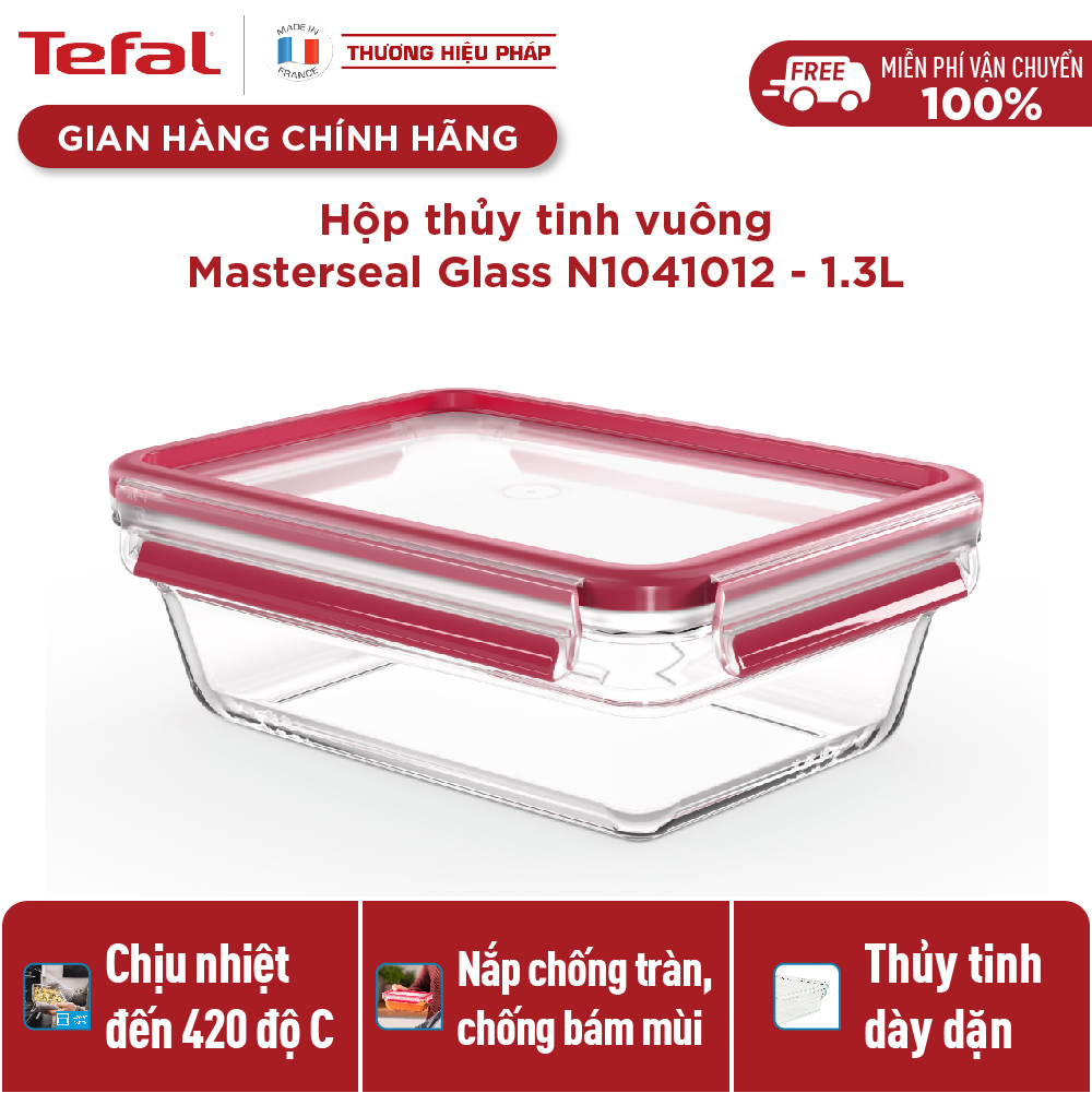 Hộp bảo quản thực phẩm thủy tinh Tefal Masterseal Glass 1300ml- Hàng chính hãng