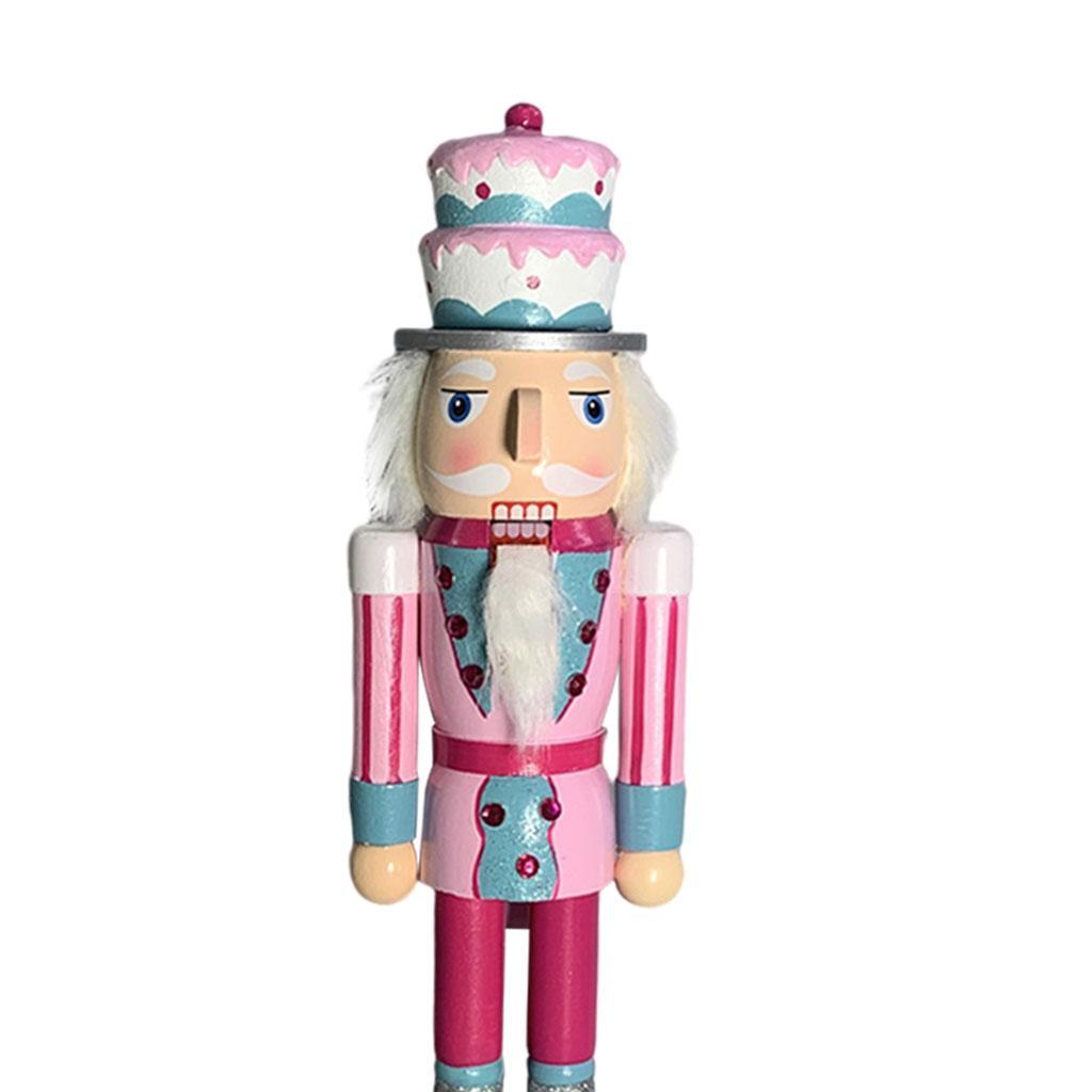 Wooden Nutcracker Soldier Figurine Ornament for Cake