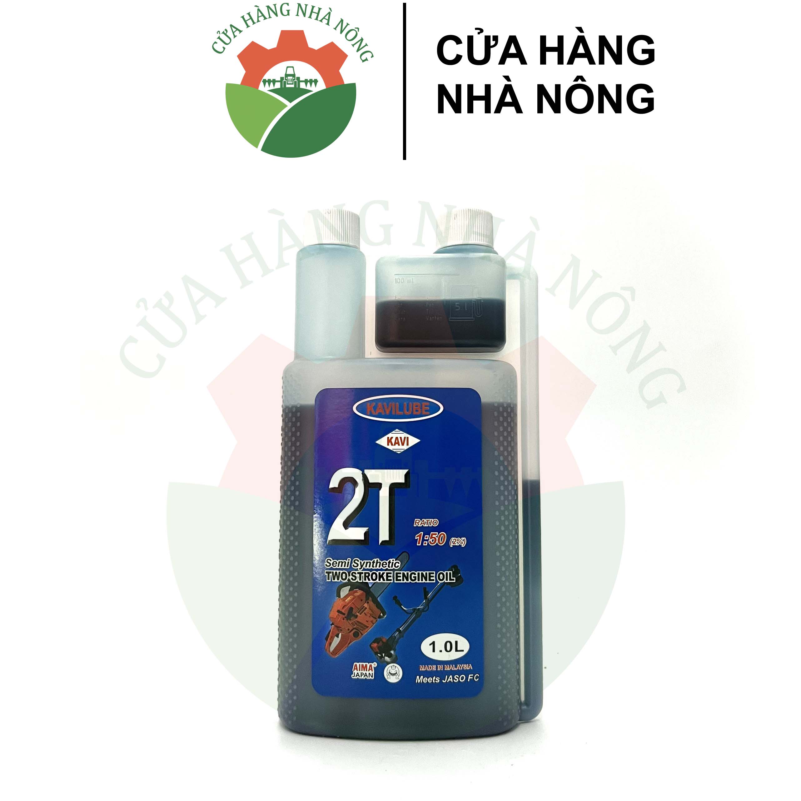 Nhớt 2 Thì KAVI 2 nắp xanh 1L xuất xứ Malaysia