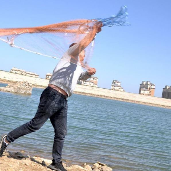 Siêu rẻ- Chài Bắt Cá Dạng Đĩa Rút Thái Lan Chất Liệu Dù Và Cước