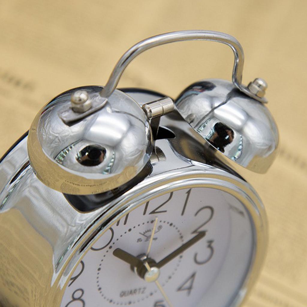 2x Twin Bell Alarm Clock Backlight Loud Alarm Clock Digital Silent Sweep