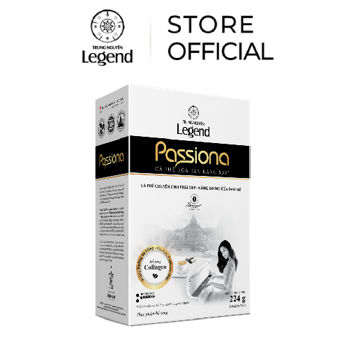 Combo 2 Hộp Cà phê Passiona - Hộp 14 Sticks - Trung Nguyên Legend (Collagen, đường ăn kiêng, cafein thấp)