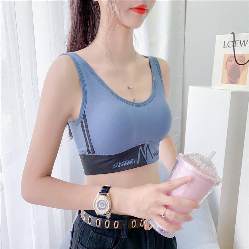 Áo bra croptop tập Gym, thể thao phối sọc cực Tây